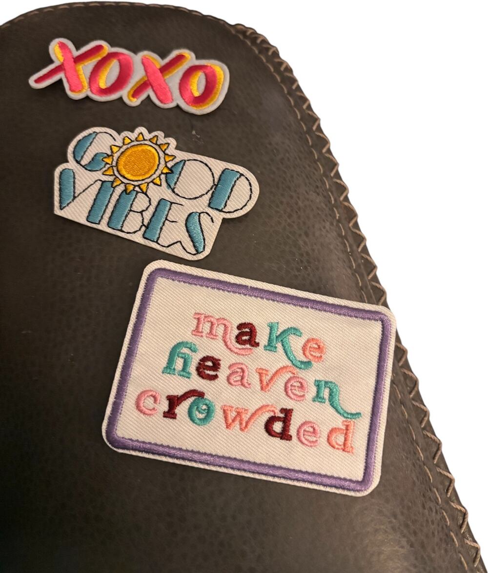Set of Three Iron-On Graphic Logo Patches